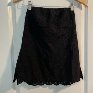 J. Crew Strapless Eyelet Top Sz 0 in Black